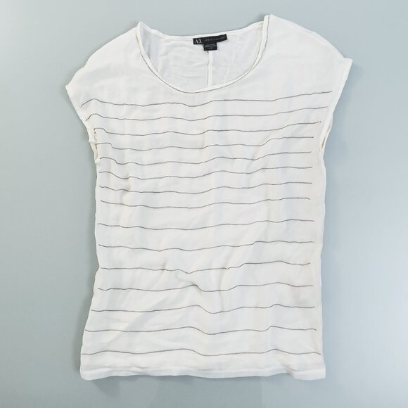 ARMANI EXCHANGE Chain Top, White, Size XS - Picture 1 of 7